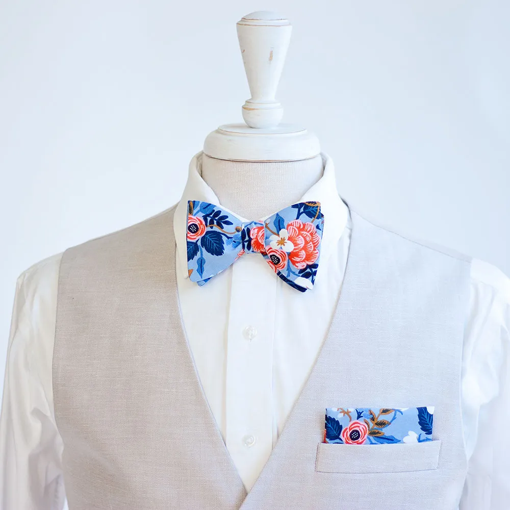 Men's Necktie / Birch Floral In Periwinkle