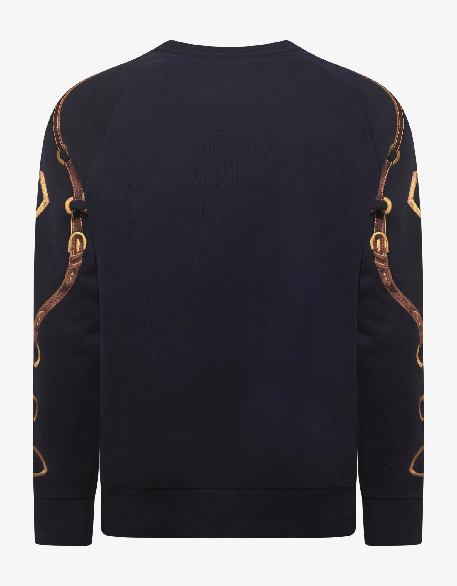 Navy Blue Silk Overlay Horse Graphic Sweatshirt