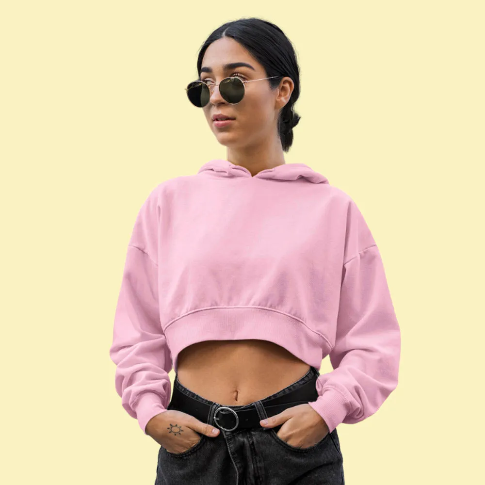 Pink Crop Hoodie