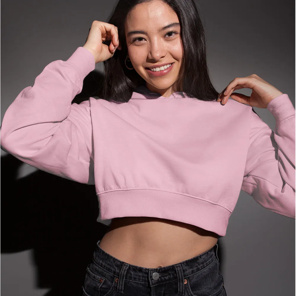 Pink Crop Hoodie