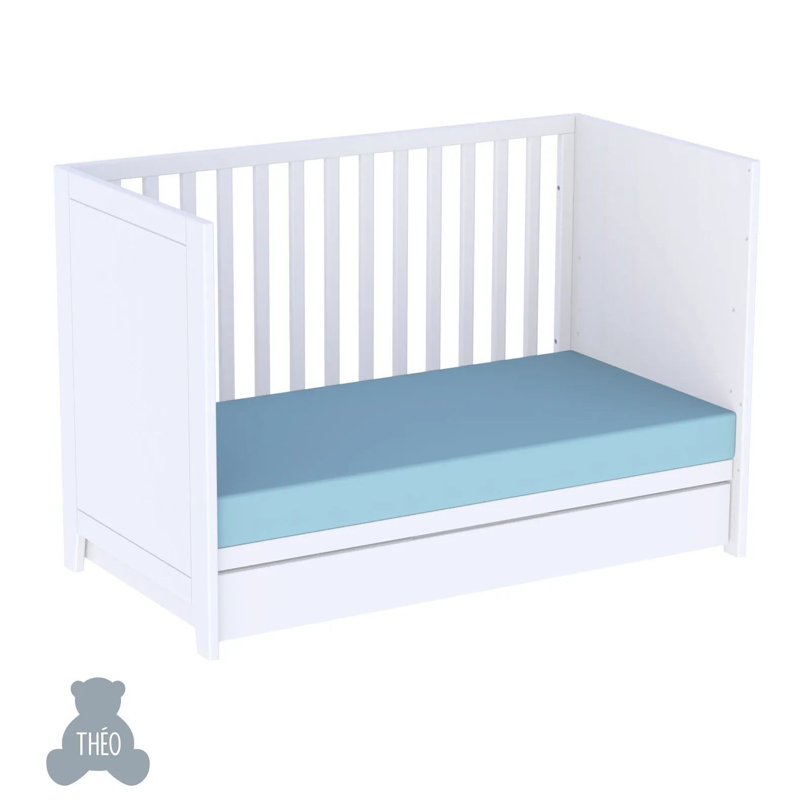 THEO Bed Lili 60 x 120 cm Multi Evolutif x 4 - Neige