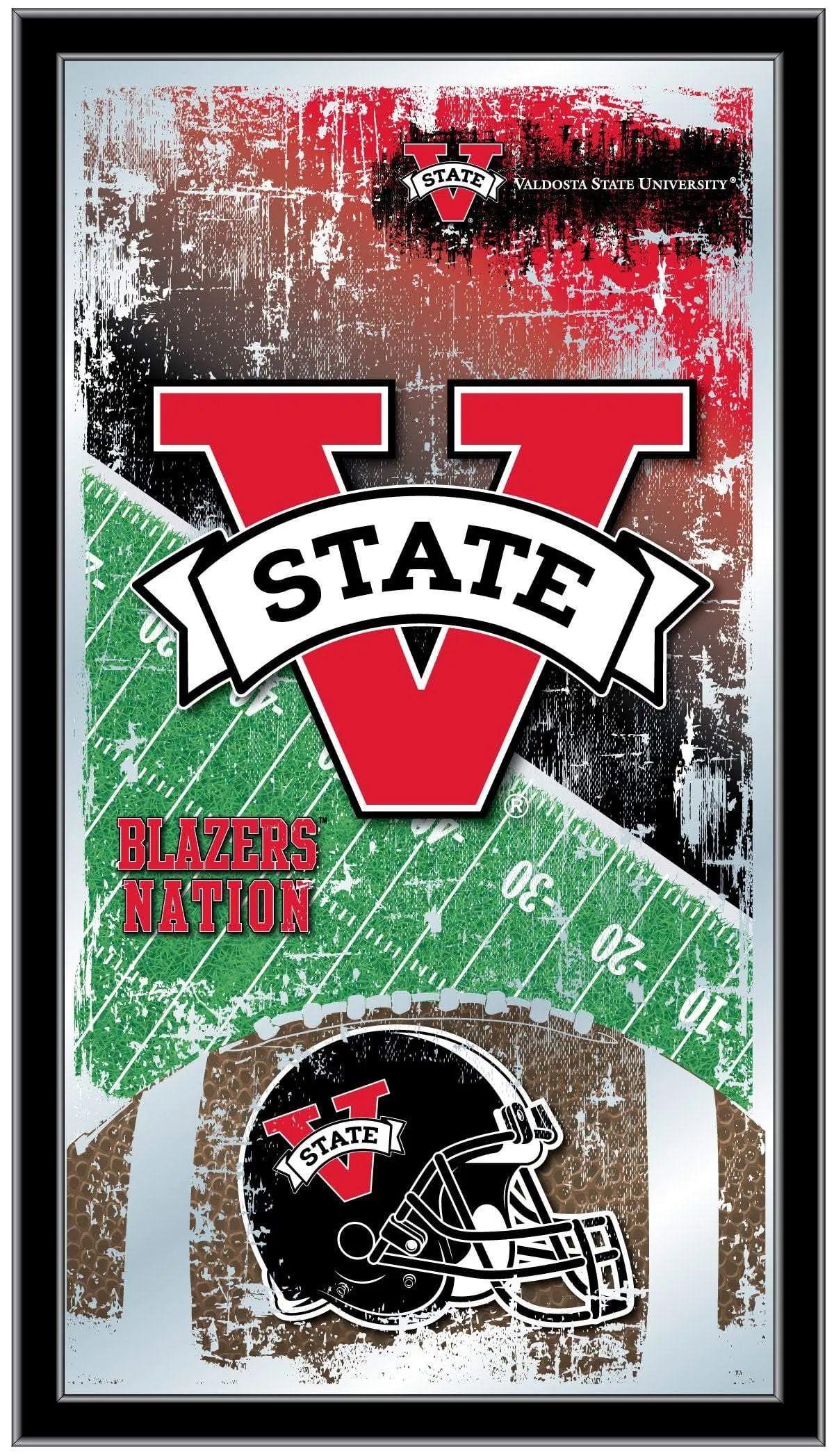 Valdosta State Blazers HBS Football Framed Hanging Glass Wall Mirror (26"x15")