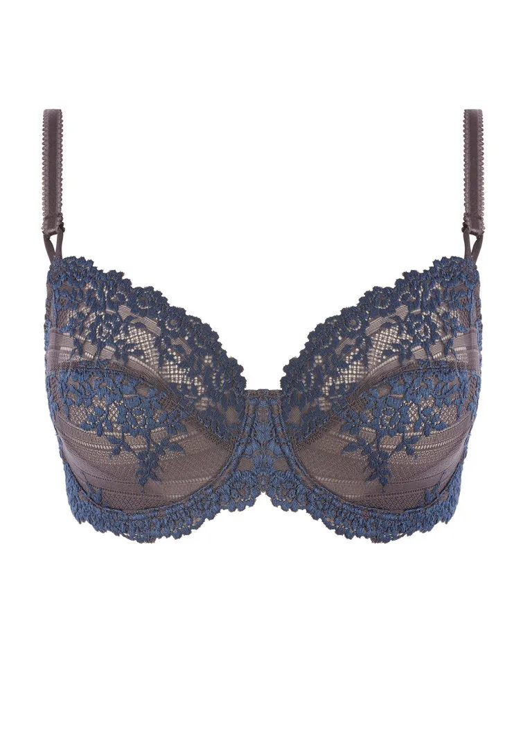 Wacoal Embrace Lace Underwire Bra, Nine Iron / Ensign Blue