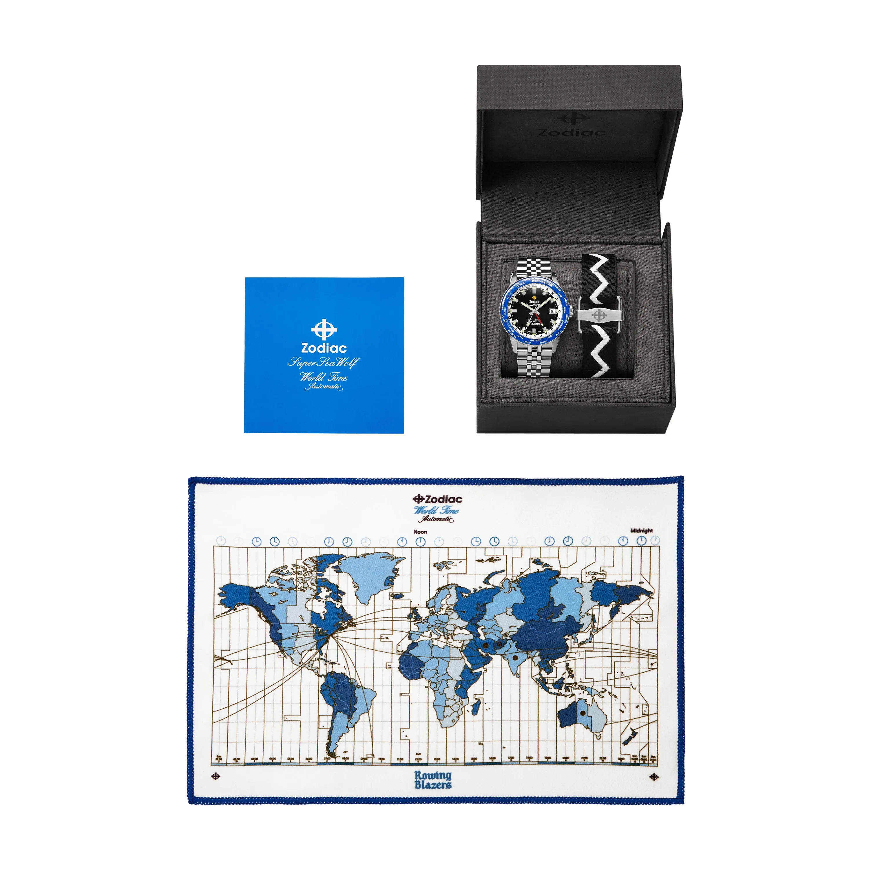 Zodiac Super Sea Wolf World Time Rowing Blazers Limited Edition ZO9414